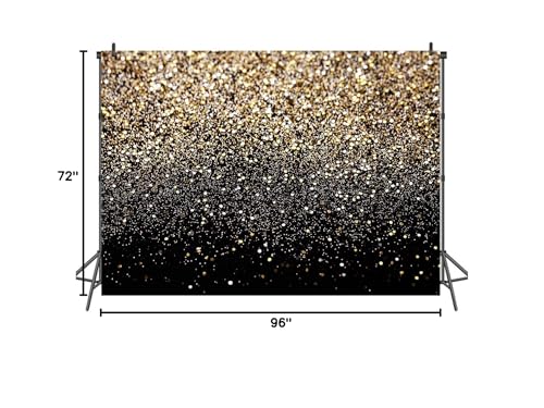 Fondo Fotográfico Brillante Dorado 8x6ft Vinilo Negro y Dorado miniatura 6