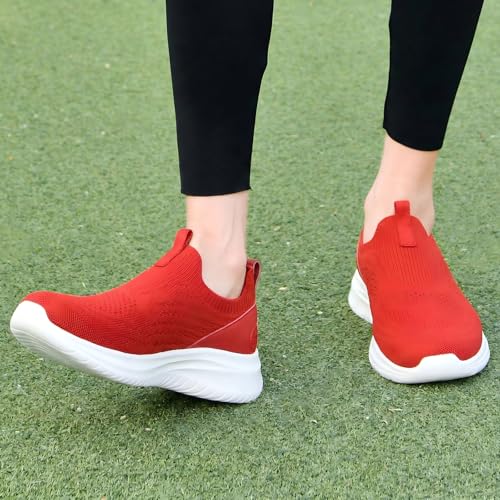 Image of TIOSEBON Women's Walking Tennis Shoes Knit Comfortable Slip on Breathable Mesh Lightweight Sneaker