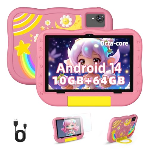 Tablet para Niños 2024 - Android 14, 10 Pulgadas, Con Funda y Control Parental - Octa-Core,...