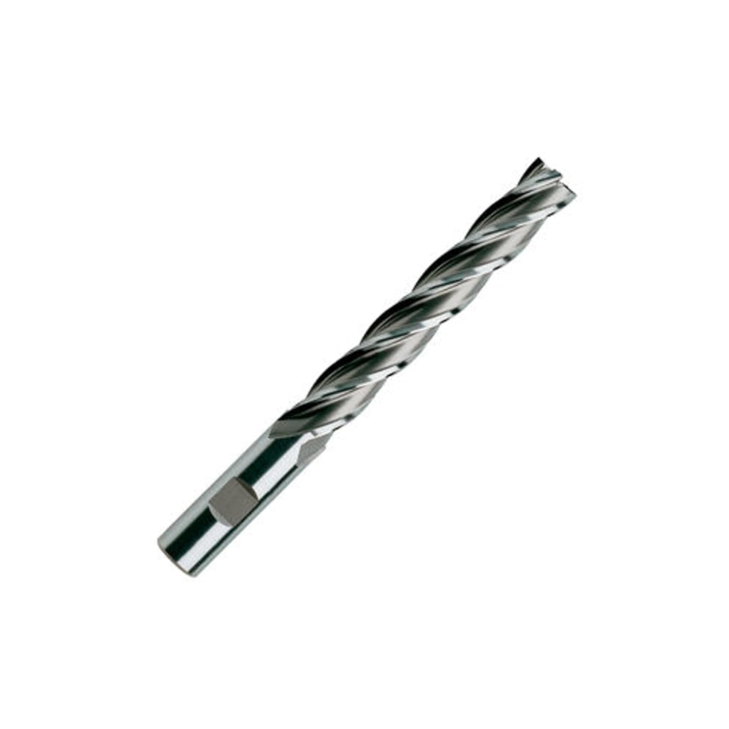 YG-1 E2036 Cobalt Steel Square Nose End Mill, Extra Long Reach, Weldon Shank, Uncoated (Bright) Finish, Non-Center Cutting, 30 Deg Helix, 4 Flutes, 3.5625" Overall Length, 0.25" Cutting Diameter, 0.375" Shank Diameter