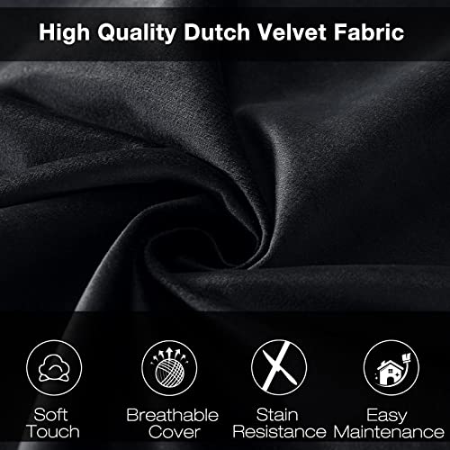 Image of 3 ft Bean Bag Chair,Large Bean Bag Chairs for Adults,3 Foot,Black | Memory Foam Filling,Bean Bag Sofa for Living Room,Ultra Soft Velvet Fabric,Pull-Handle,Side-Pocket
