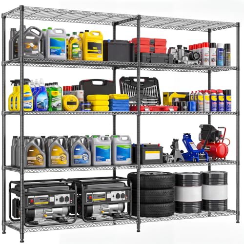 IZEUK Heavy Duty 32" Wide Metal Garage Storage Shelving Rack