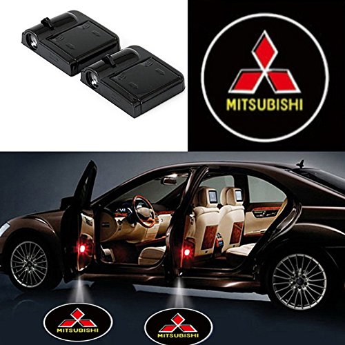 Bearfire 2 Pcs Wireless Car Door Led Welcome Laser Projector Logo Light Ghost Shadow Light Lamp Logos fit mitsubishi accessory
