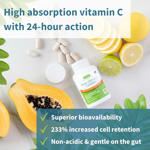 Super Vitamin C Complex 1000mg, High Absorption 24-Hour Action Pureway-C, Clean Ingredients, Non-Acidic & Gentle, Vegan, 60 One-A-Day Tablets, by Igennus - Image 3