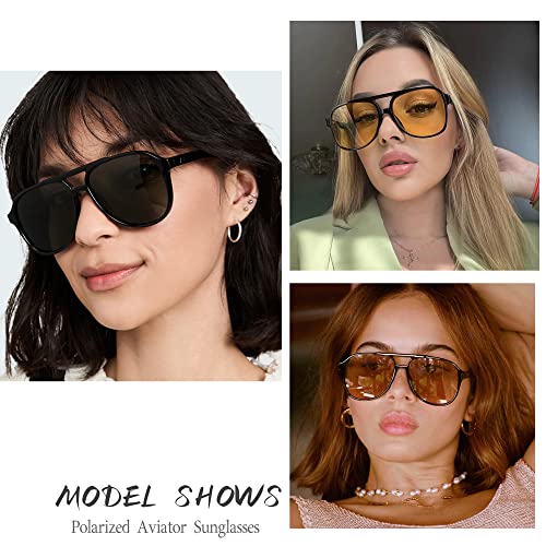 Classic Polarized Aviator Sunglasses for Men Women Retro Oversized Frame Sun Glasses3