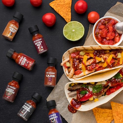 Image of Hot Sauce Gift Set - 24 Count Variety Pack of Mini Hot Sauces, Assorted Flavors & Heat Levels, Hot Sauce Sampler Collection for Tasting, Parties, Gifts & Spice Lovers