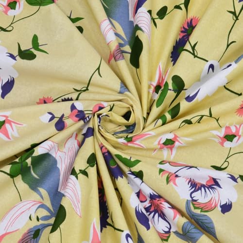 Image of haus & kinder Fitted Cotton Bedsheets King Size, 100% Cotton, 144 TC, Elastic Bedsheet Fitted for Double Bed, Bold Floral