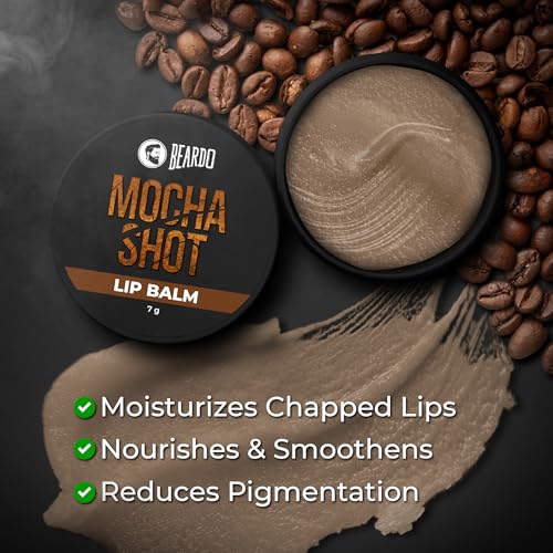 Image of BEARDO Mocha Shot Lip Balm | Non Tinted Lip Balm For Men | For Soft Kissable Lips | Lip Care For Dry, Chapped & Cracked Lips | 7G, Brown