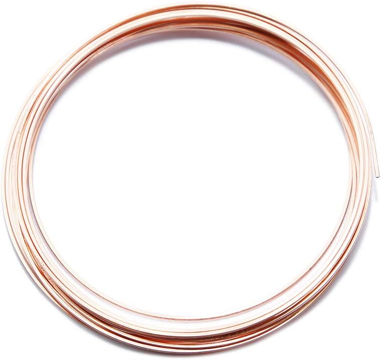 Solid Bare Copper Wire Square, Bright, Dead Soft, 5 Feet, 20 Gauge (Choose 14 to 22 ga.)