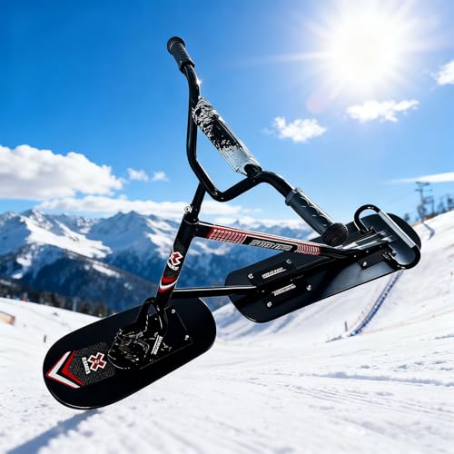 Trottinette des Neiges pour Adultes & Adolescents | Ski Arrière Rotatif 360° | Cadre en Aluminium Renforcé | Luge Tout-Terrain pour Le Hors-Piste, Les Pentes Damées...
