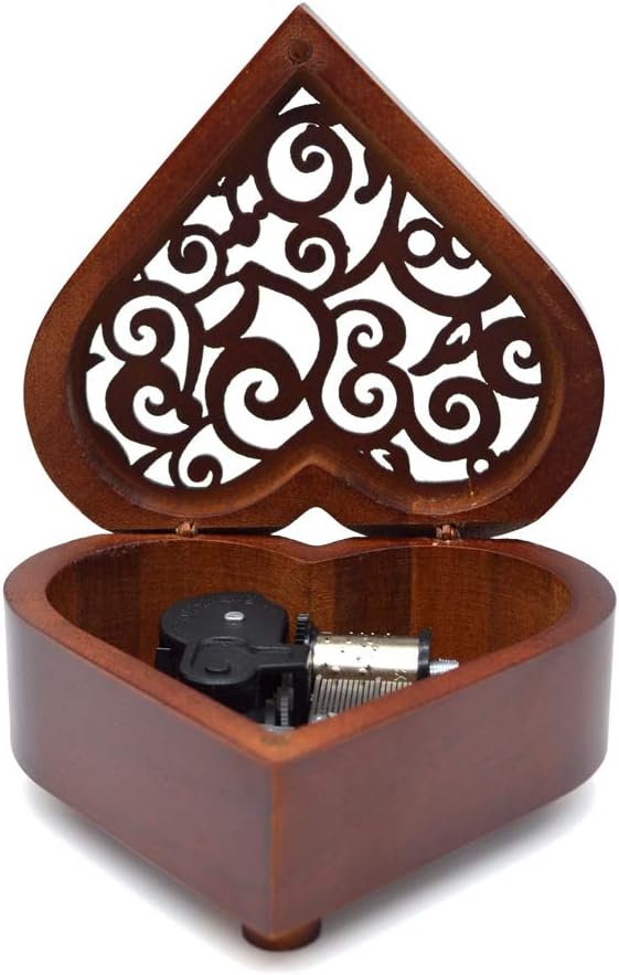 Sooharic Wooden Music Box Amazing Grace, Wind Up Clockwork Mechanism Vintage Small Musical Gifts (Amazing Grace) - Image 2
