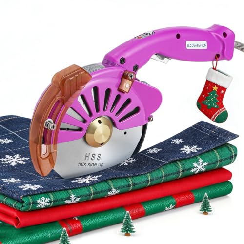 BAOSHISHAN Electric Fabric Rotary Cutter Heavy Duty Speed Adjustable...