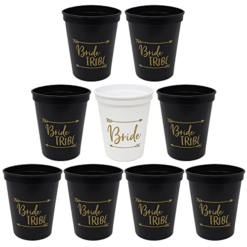Funky Junque Bridal Bachelorette Party Cups - 1 Bride, 8 Bride Tribe