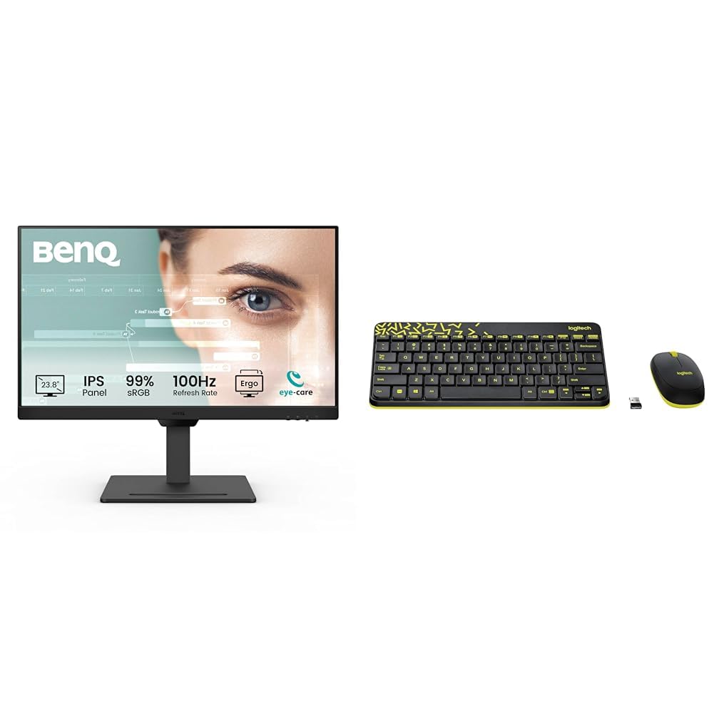 BenQ GW2490T 1300:1 CR 1920x1080 FHD IPS Monitor|100Hz|99% sRGB| Height Adjustable|Ergo Design|VESA MediaSync| Dual HDMI| DP Port| Speakers + Logitech MK240 Nano Wireless Keyboard and Mouse Combo-picture-13
