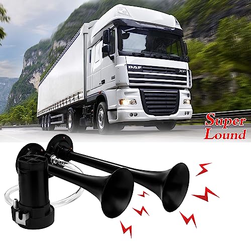 Hk B07YXV69KV 150Db Super Loud Dual Trumpet Air Horn Kit With Compressor For Vehicles, Trucks, Trains thumb #7