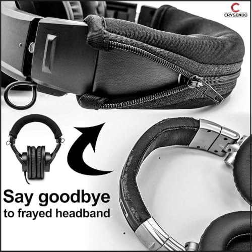 Image of Crysendo Headband & Cushion Combo for Boat Rockers 550 Headset | Replacement Soft Protein Leather, Memory Foam Ear Cushion & Neoprene Headband pad (Black)