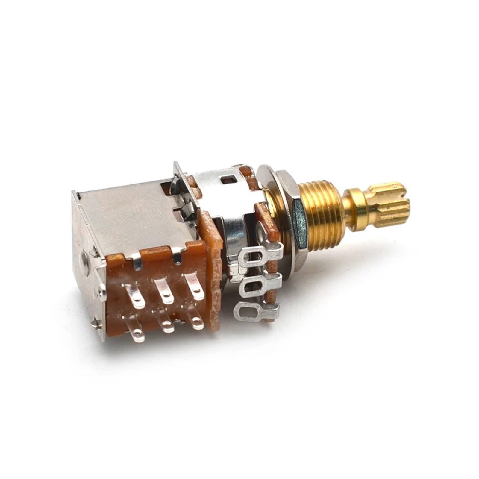 2 potenciómetros de control de empuje/empuje de eje de latón - A500K/B500K/A250K/B250K, for piezas de guitarra(B500K 2Pcs)