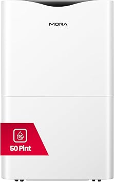 Mora Mora by Hisense 50 Pint Dehumidifier, for Space upto 4,500 Sq. Ft at Home, in Basements and Large Rooms, Energy Star, Quiet Operation,Filter Indicator with Washable Filter,