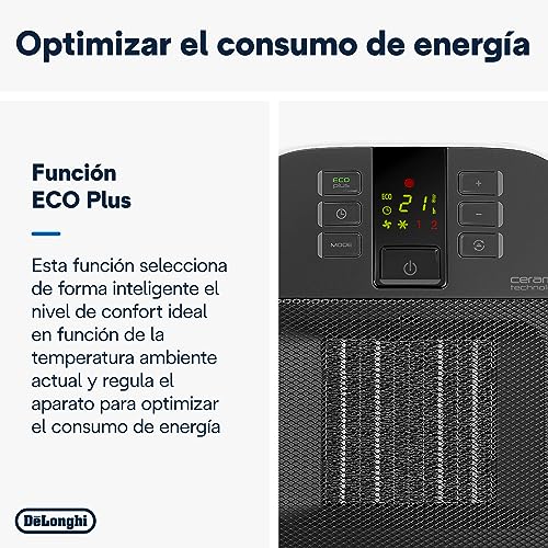Miniatura 5 de De Longhi Hfx60 V20 Calefactor Cerámico Vertical, Blanco Negro