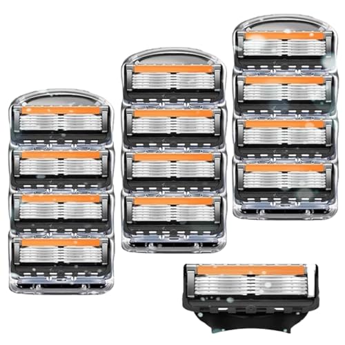 ジレット 替刃 プログライド 互換刃 フュージョン 髭剃り替え刃 5枚刃 メンズ用 ひげそり刃 長期使用(ブラック 12個セット)