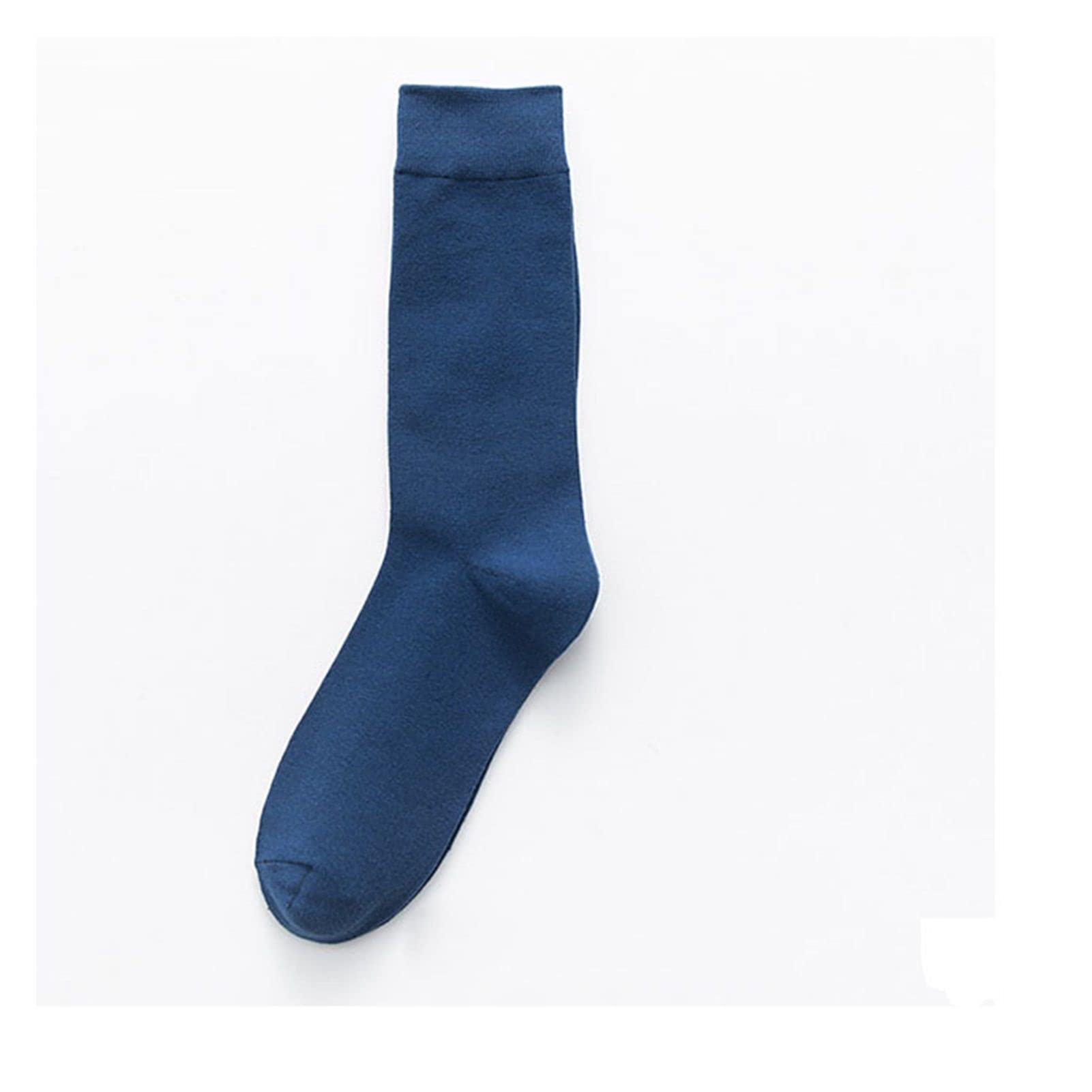 ZZSRJ Männer farbige Baumwollsocken Plus Größe 39-46 Herbst Strümpfe Kleid Geschenk Business Casual Socken (Color : 10 Sapphire Blue, Größe : Size39-46)
