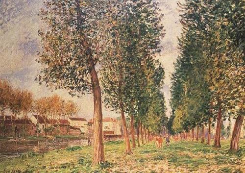 Peinture l'avenue des Peupliers Sisley pour salon lumineux et moderne