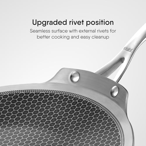 Image of Stahl Artisan Hybrid 26 cm Roti Tawa 4 mm Thick | Triply Stainless Steel Tawa with Honeycomb Structured Stick Resistant Layer | Scratch Resistant Roti Tawa Compatible with Induction & Gas Stove