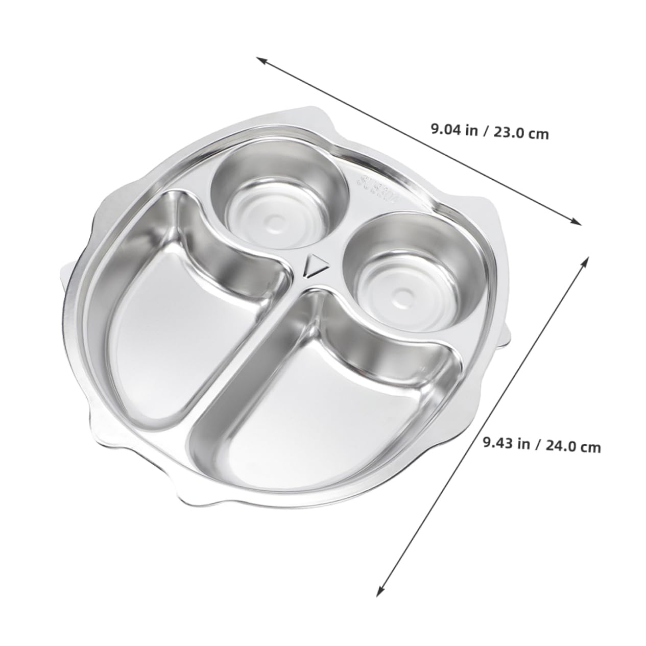 BESPORTBLE Stainless Steel Kids Plate Owl Shape Divided Plate for Toddlers for Kids