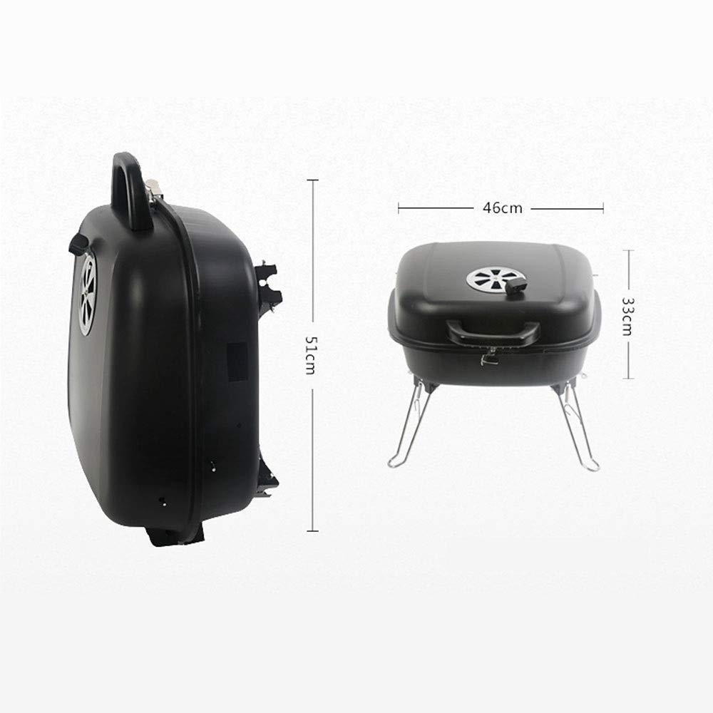Przenośny grill węglowy do grilla na świeżym powietrzu Okrągły czajnik Piknik na świeżym powietrzu Patio Podwórko Camping Tailgating Stalowy ruszt do gotowania na stek z kurczaka little surprise