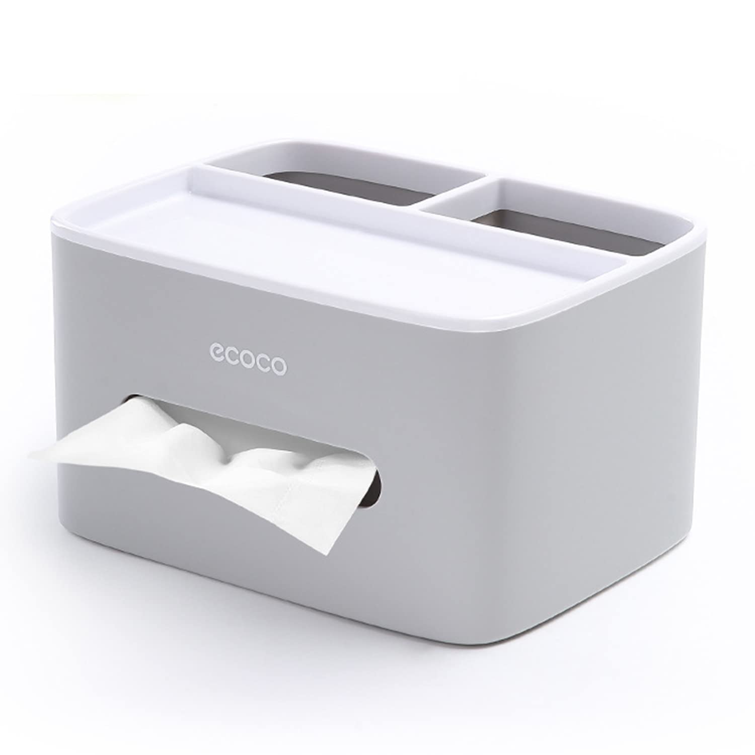 ALMEKAQUZ Multifunctional Tissue Storage Box, Rectangular Tissue Box, with Remote Control Holder Tissue Box Holder Desk Organizer, for Dining Room, Kitchen, Bedroom Dressers and Home Decor