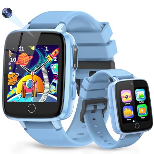 Smart Watch for Kids, 1.54' HD Touchscreen Watches with 26 Games, Camera, Video Recorder, Music, Pedometer, Alarm Clock Calendaring, Flashlight, IP67 Waterproof Birthday Toys for 3-12 Years Old Kids