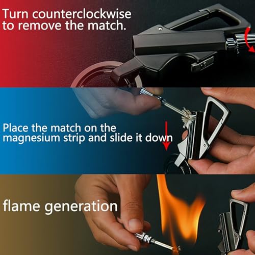Encendedor recargable impermeable con llavero negro miniatura 3