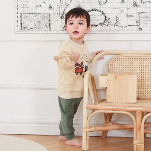 Toddler Baby Boy Clothes Fall Winter Outfit Long Sleeve Tractor Letter Sweatshirts Pant Infant Baby Farm Clothes2