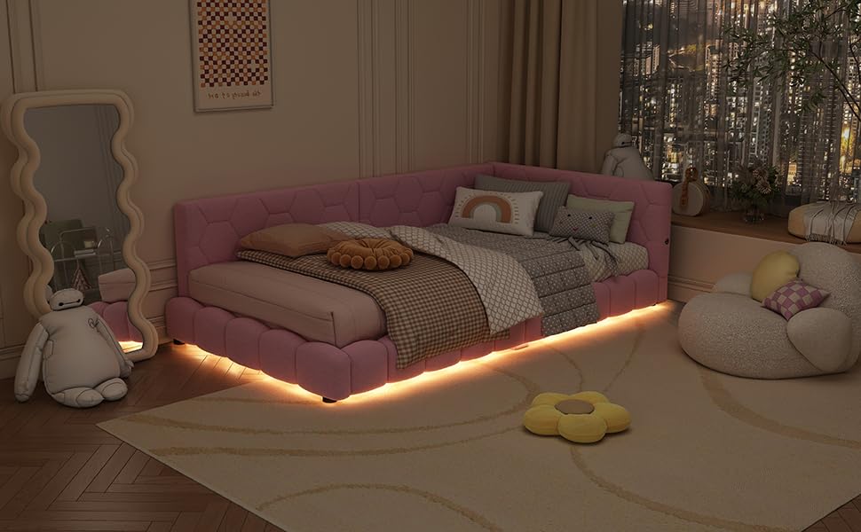 Divano letto matrimoniale multifunzionale - Schienale regolabile + portabicchieri + cuscini | Leroy Merlin