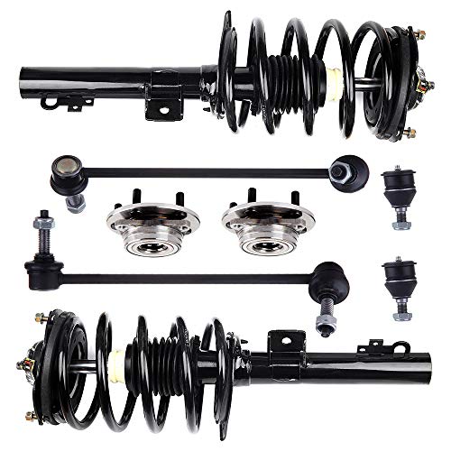 cciyu Complete Suspension Kit Fits 96 97 98 99 00 01 02 03 04 05 06 07 for Ford Taurus Includes Strut Spring Assembly, Wheel Hug, Stabilizer Bar Link Kit, Ball Joint