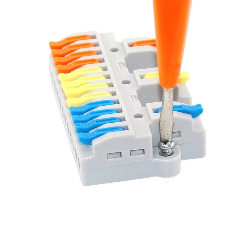 Conectores de cable de cableado rápido de 1/5/10 unidades, todos los conductores eléctricos compactos, bloque de terminales para el hogar con fijación (4312, 1 unidad)