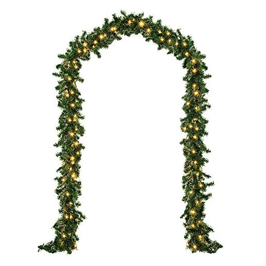 CASARIA® Guirlande de Noël lumineuse 10m 200 LED blanc chaud Décoration de noël en sapin artificiel pour intérieur extérieur