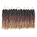 Leeven 8 Inch Pre-Twisted Passion Twist Hair 8 Packs 3 Tone Ombre Brown Pre Looped Bomb Crochet Twist Hair for Black Women Bohemian Braids Synthetic Hair Extensions #1B/30/27