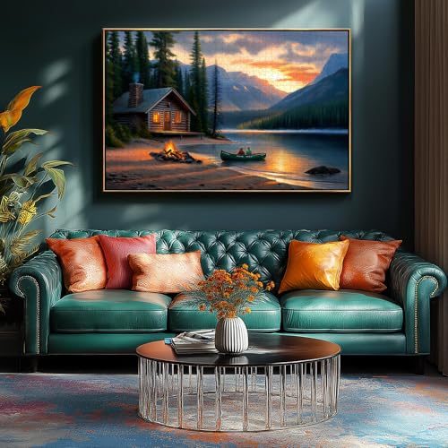 Blueforest 500-Piece Mountain Lake Cabin Jigsaw Puzzle