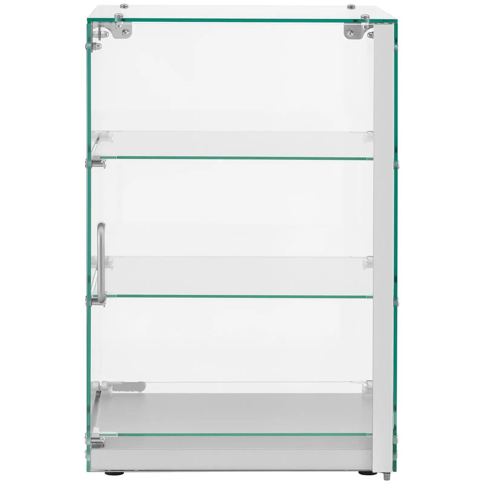 Escaparate neutral 60 litros 3 niveles acero inoxidable vidrio plateado 14_0010228