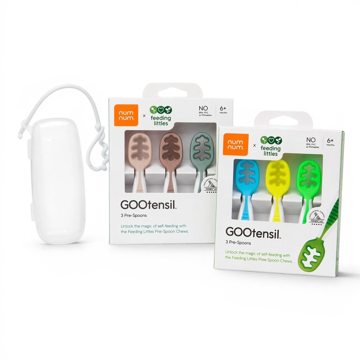 NumNum Baby Spoon Set, Feeding Littles x Silicone Front Spoons GOOtensils Baby Led Weaning, Self-Feeding and Teething First Stage Toddler Supplies for Ages 6 and Up, 6-image-18