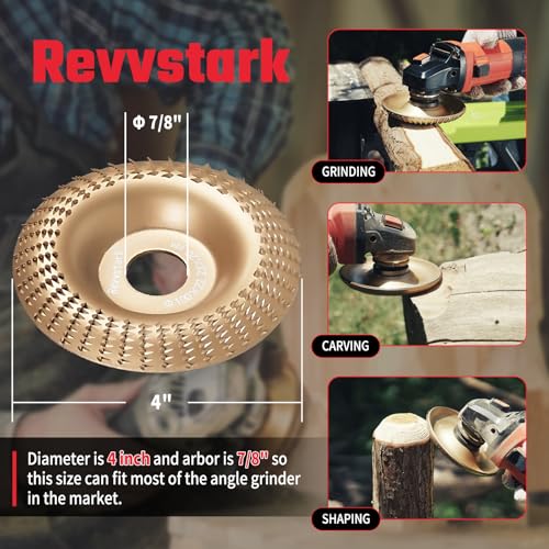 Revvstark WCD-4-1 Wood Carving Disc For Angle Grinder 4 Inch thumb #3