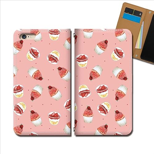 Google Pixel 9a G3Y12 ケース スマホケース 手帳型 ベルトなし スイーツ ケーキ イチゴ いちご 手帳ケース カバー バンドなし マグネット式 バンドレス 食べ物 デザインC eb349010137303