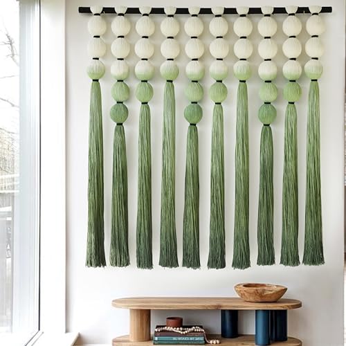 IOWER Macramé Wall Hanging Macrame Wall Decor Green Dip Dye
