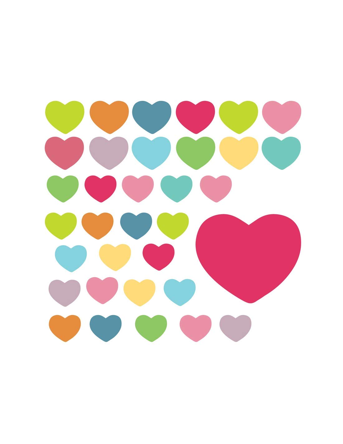Stickers muraux Coeurs colorés pour égayer la chambre de votre enfant