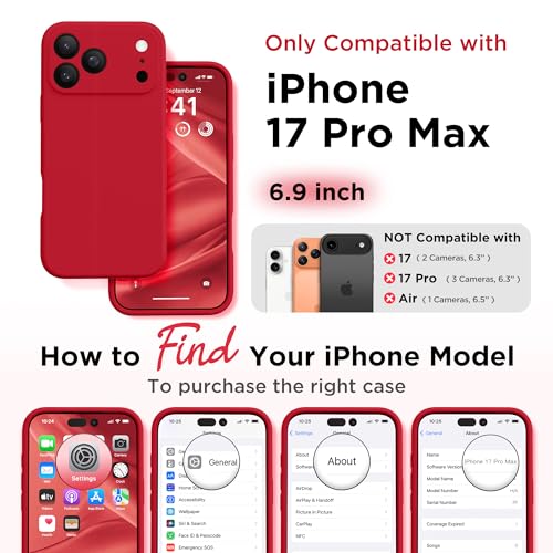 Image of GolbinBox Magnetic for iPhone 17 Pro Max Case, Silicone Cover, Red