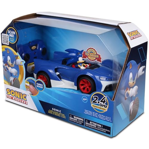 Image of NKOK Team Sonic Racing 2.4GHz Radio Control Toy Car with Turbo Boost - Sonic the Hedgehog 601, Features Working Lights, Adjustable Front Wheel Alignment, Super Fun and Easy, Ages 6 and up
