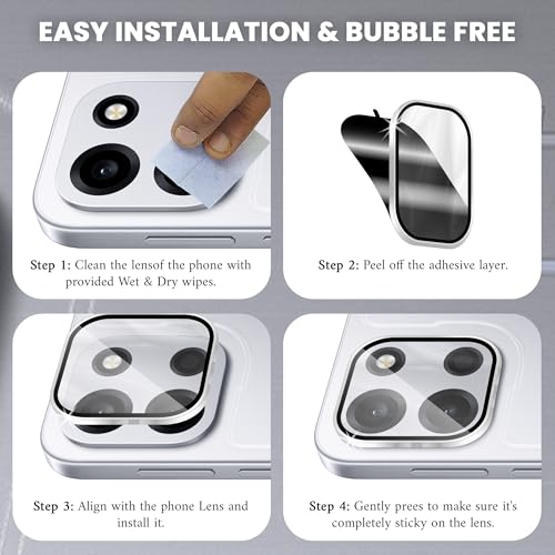 Image of FIRST MART Silver Camera Ring Guard Protector for OnePlus Nord 6 | Tempered Glass with Metal Alloy Rings, HD Clear, Scratch Resistant, Case-Friendly | Pack of 1