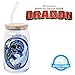 Silver Buffalo How to Train Your Dragon Ying and Yang Iridescent Glass Tumbler with Bamboo Lid and Glass Straw Featuring Toothless and Light Fury, 16 Ounces