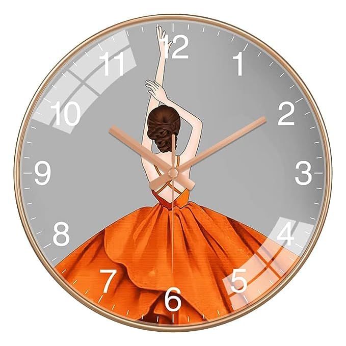 STAR WORK Quartz 12 Inches Premium Wall Clock for Home Stylish Latest Modern Design | Non Ticking Silent Wall Clock - Zero Sound & Disturbance Analog Clock (Doll Round)